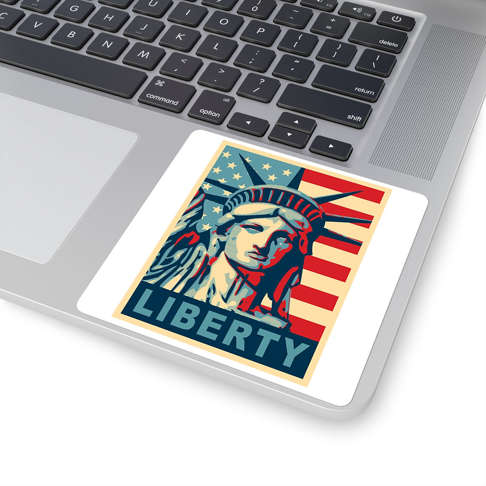 Thumbnail: Liberty Square Stickers | Vintage Patriotic Decals for Laptops, Notebooks, Etc.