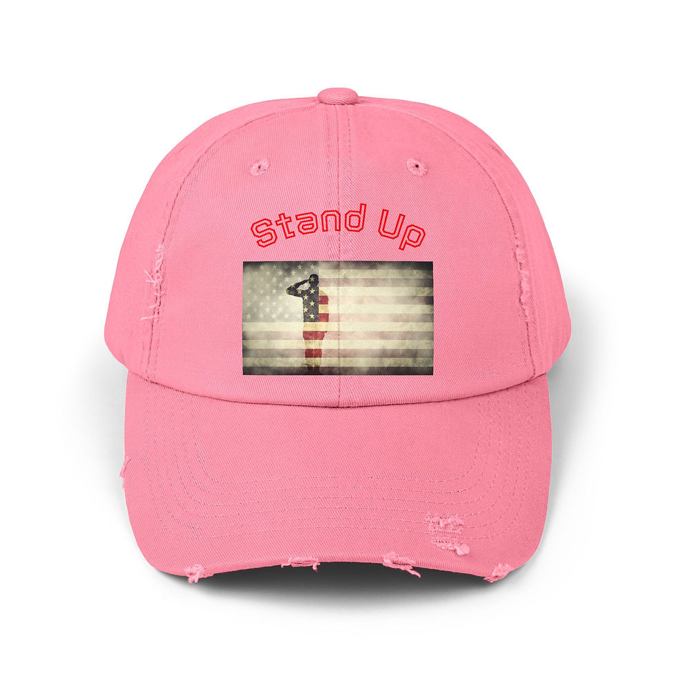 Thumbnail: Stand Up Unisex Distressed Cap | American Flag Style, Patriotic Gift