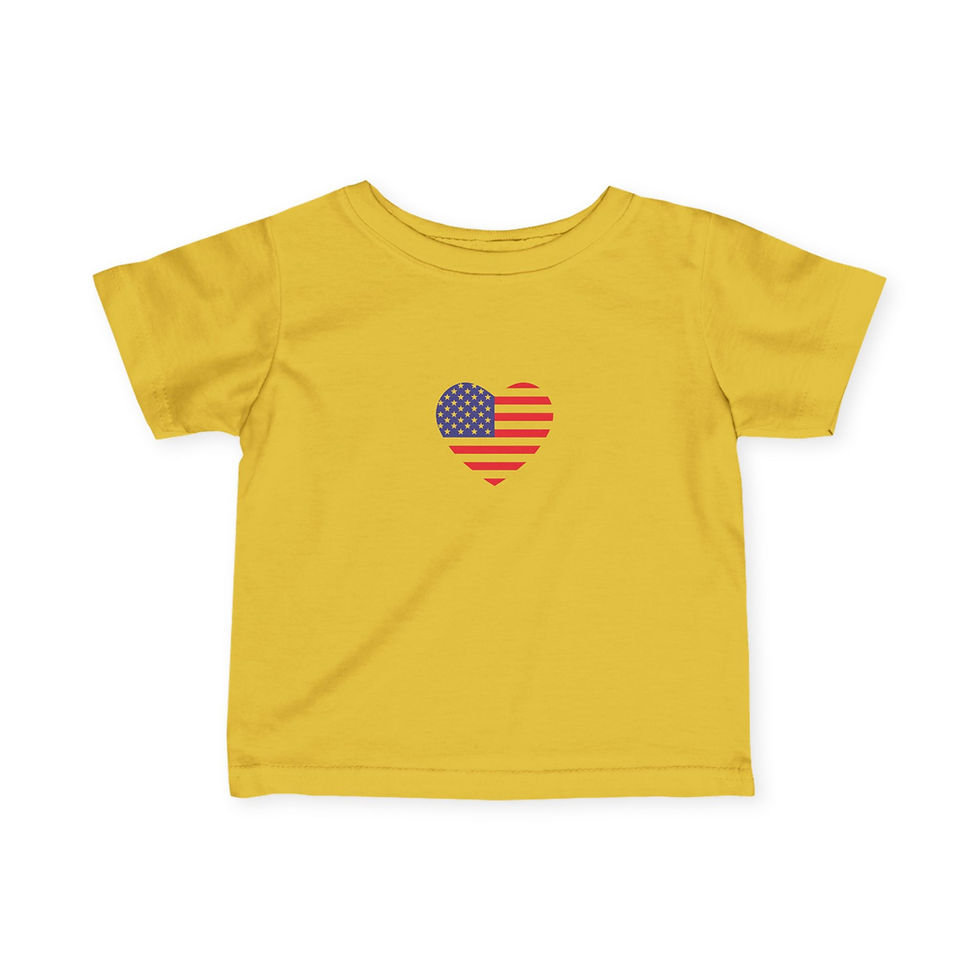 Thumbnail: Patriotic Infant Tee, American Heart Baby Shirt, Cute Toddler USA Top