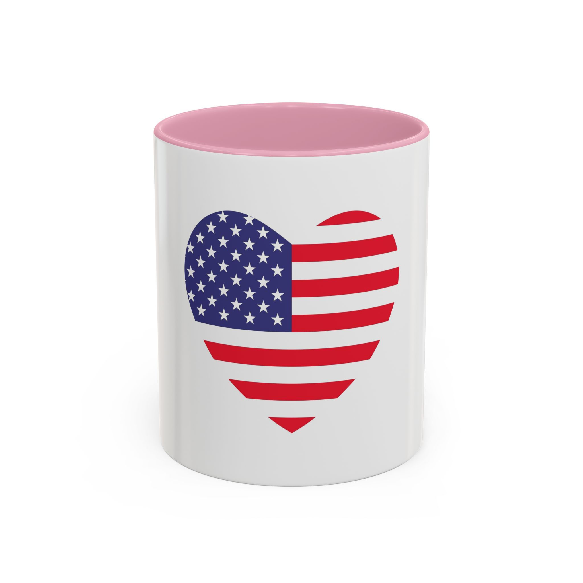Patriotic Heart Mug - Colorful Coffee Cup for Holidays, Gift for Veterans