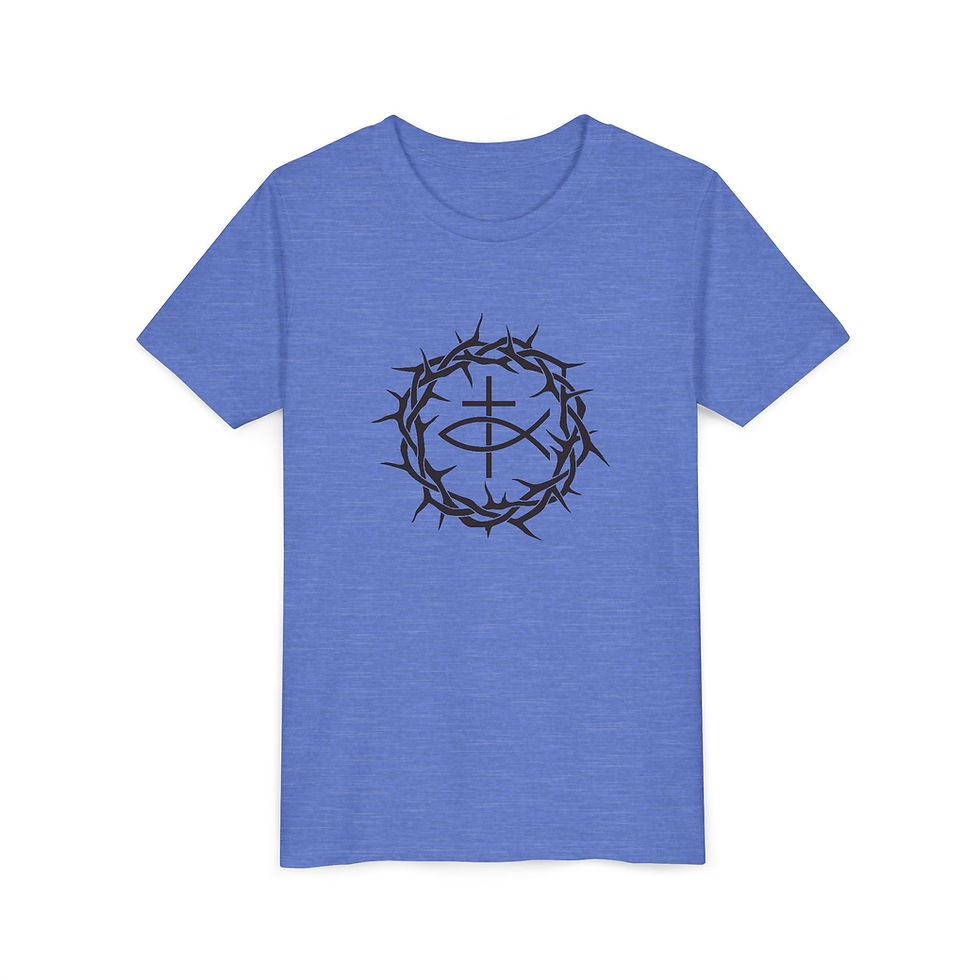 Thumbnail: Youth Short Sleeve Tee with Inspirational Design, Faith-Inspired T-Shirt