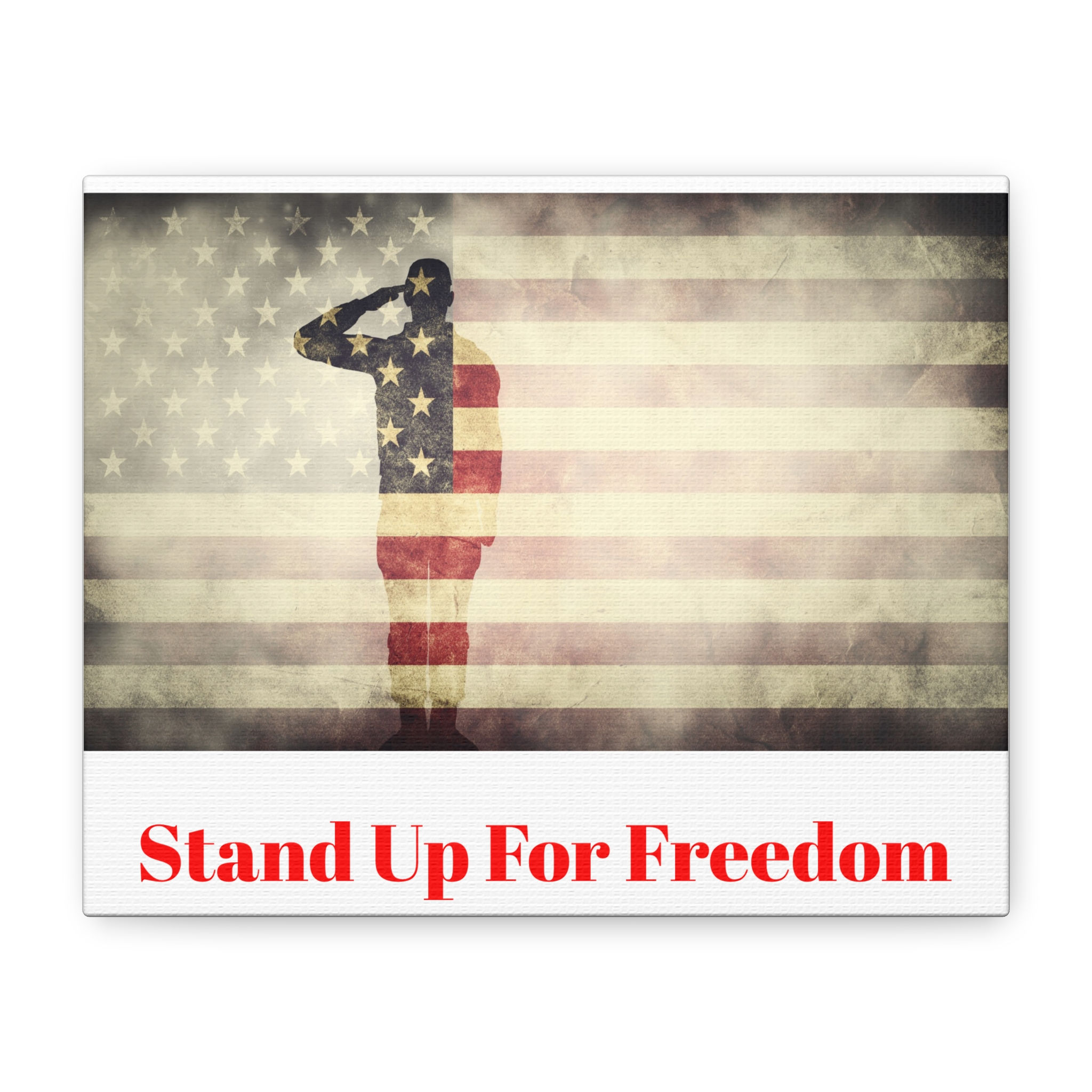 Patriotic Canvas Wall Art - American Decor, Military Tribute, Gift for Veterans