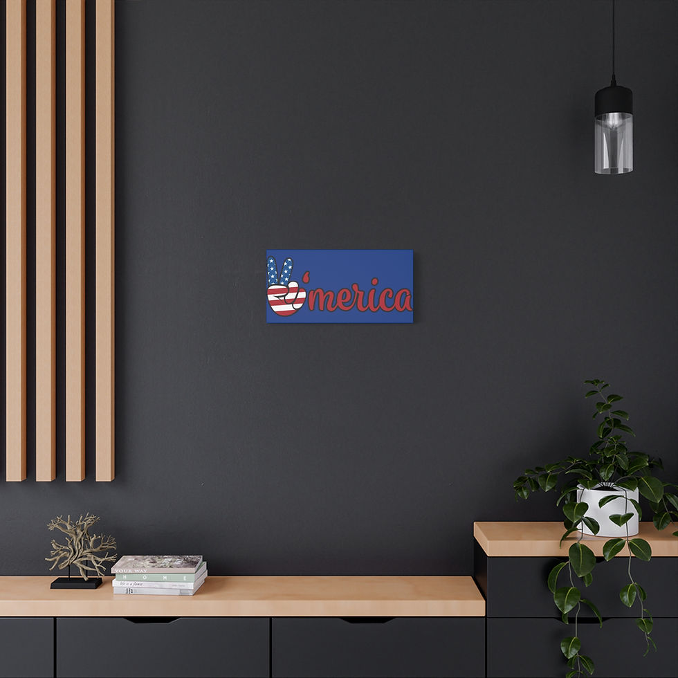 Thumbnail: American Peace Canvas Wall Art, Patriotic Home Decor, Gift for Veterans