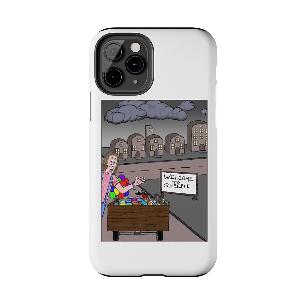 Thumbnail: Tough Phone Case,  Art From The New Children's Book, "The People of Sheeple"
