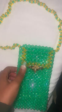 Thumbnail: The Miriam Beaded Cell Phone Shoulder Strap Case