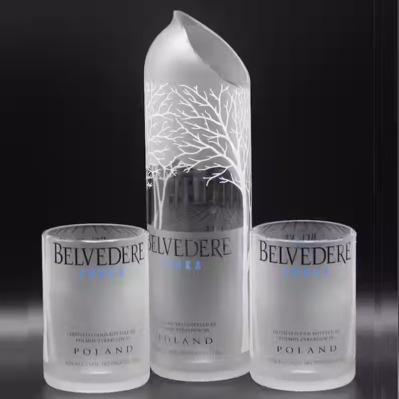 Thumbnail: Belvedere Vodka Carafe Set | Upcycled Glassware Gift | Bar Drinkware