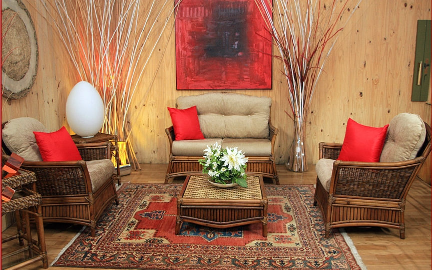 Conjunto de Sala Trançado em Junco