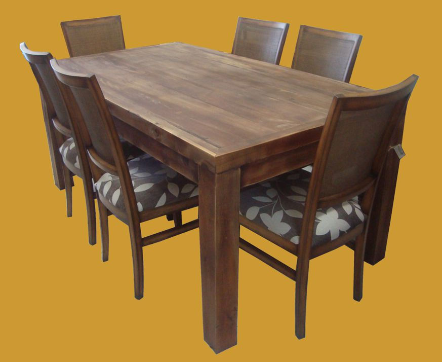 Conjunto mesa Rústica Cadeira Tela