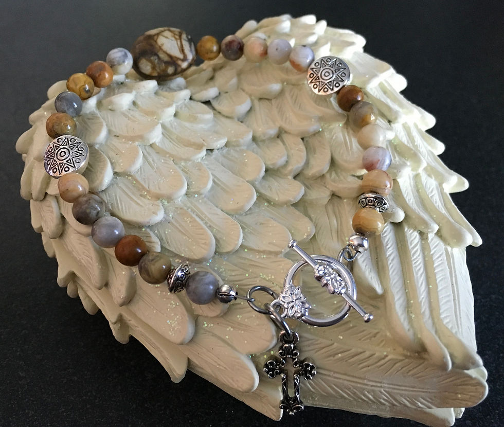 Thumbnail: Crazy Laze Agate and Cross Bracelet