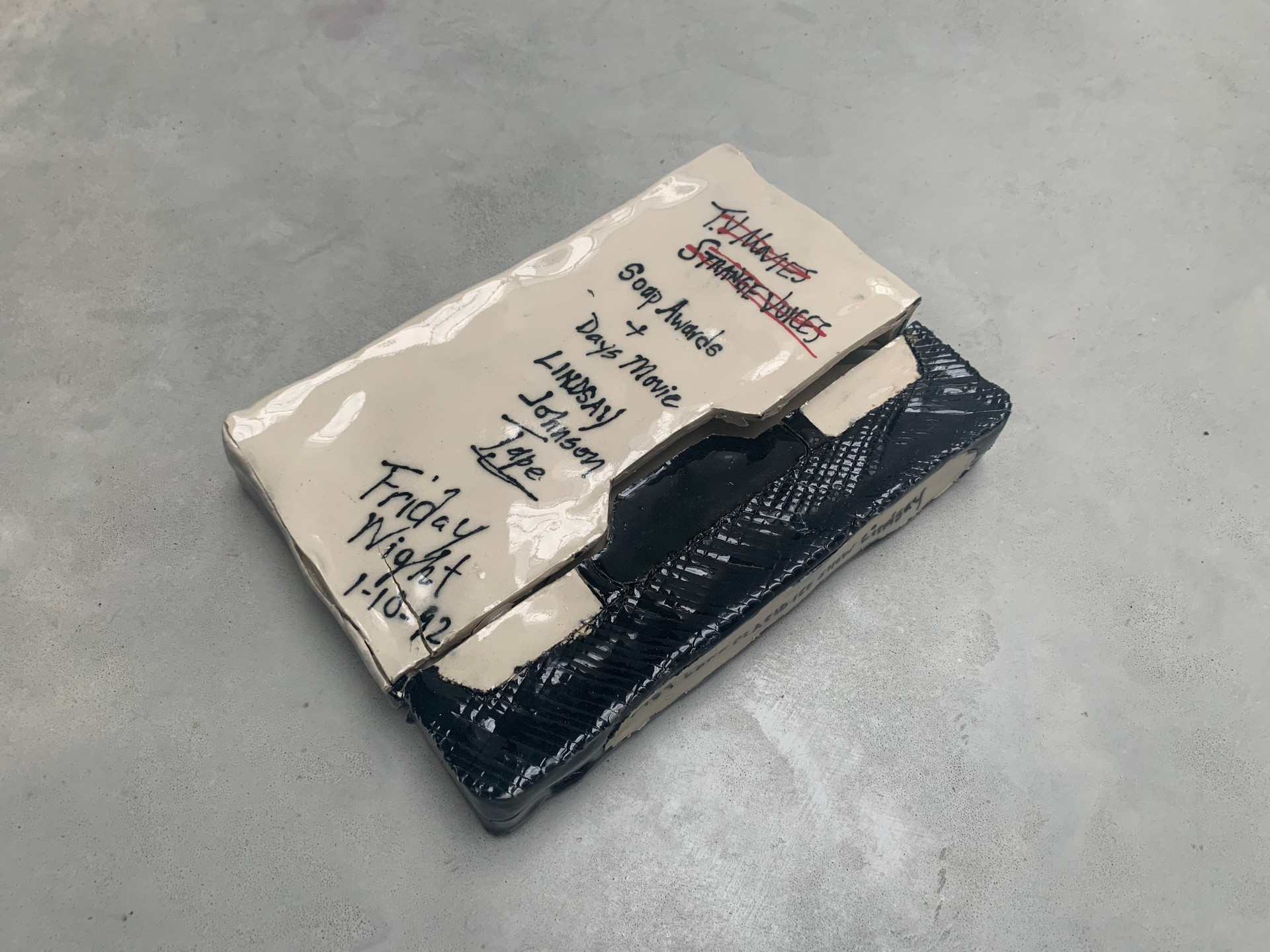 A few days after her sister died..., 2019 Glazed ceramic 8.6 x 1 x 5.9 inches
