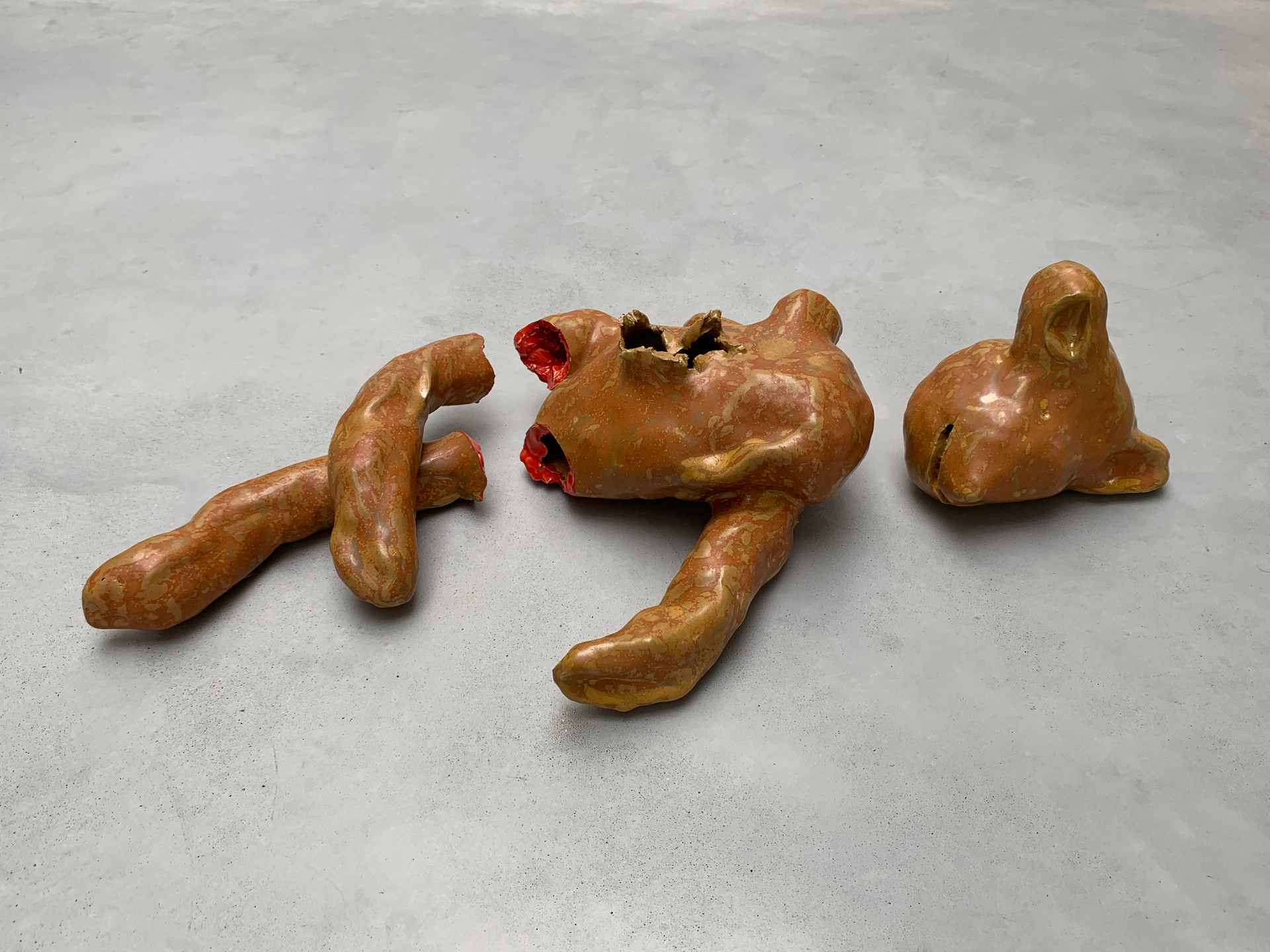 The man at the beach..., 2019 Glazed ceramic 18.5 x 4 x 12 inches