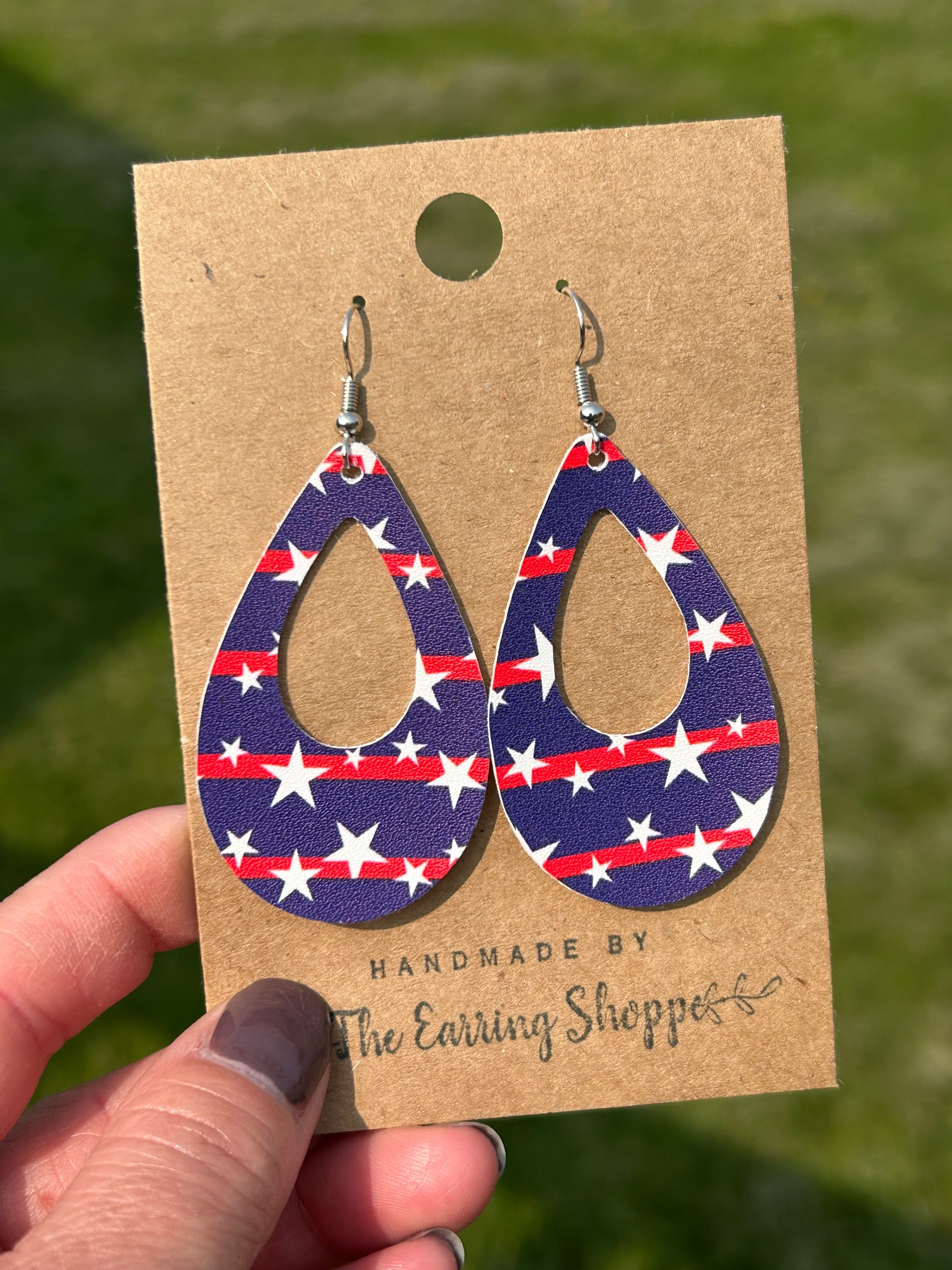 Patriotic cut out earrings