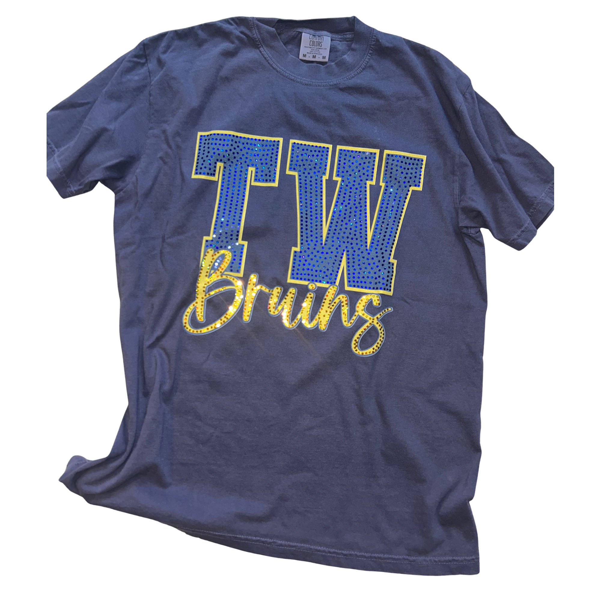 Navy on navy TW Bruins Spangle Tee