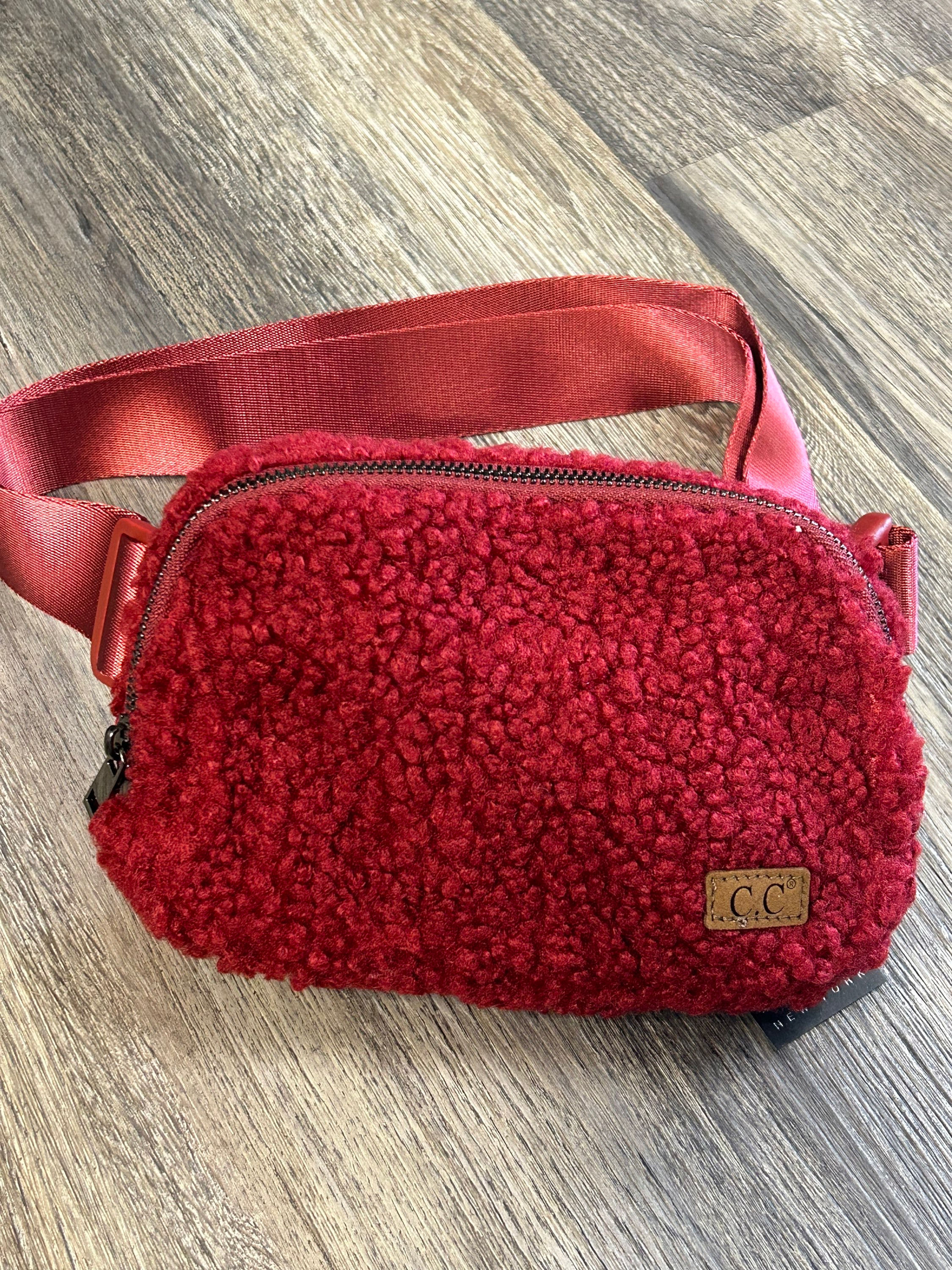 Red CC Sherpa Belt Bag