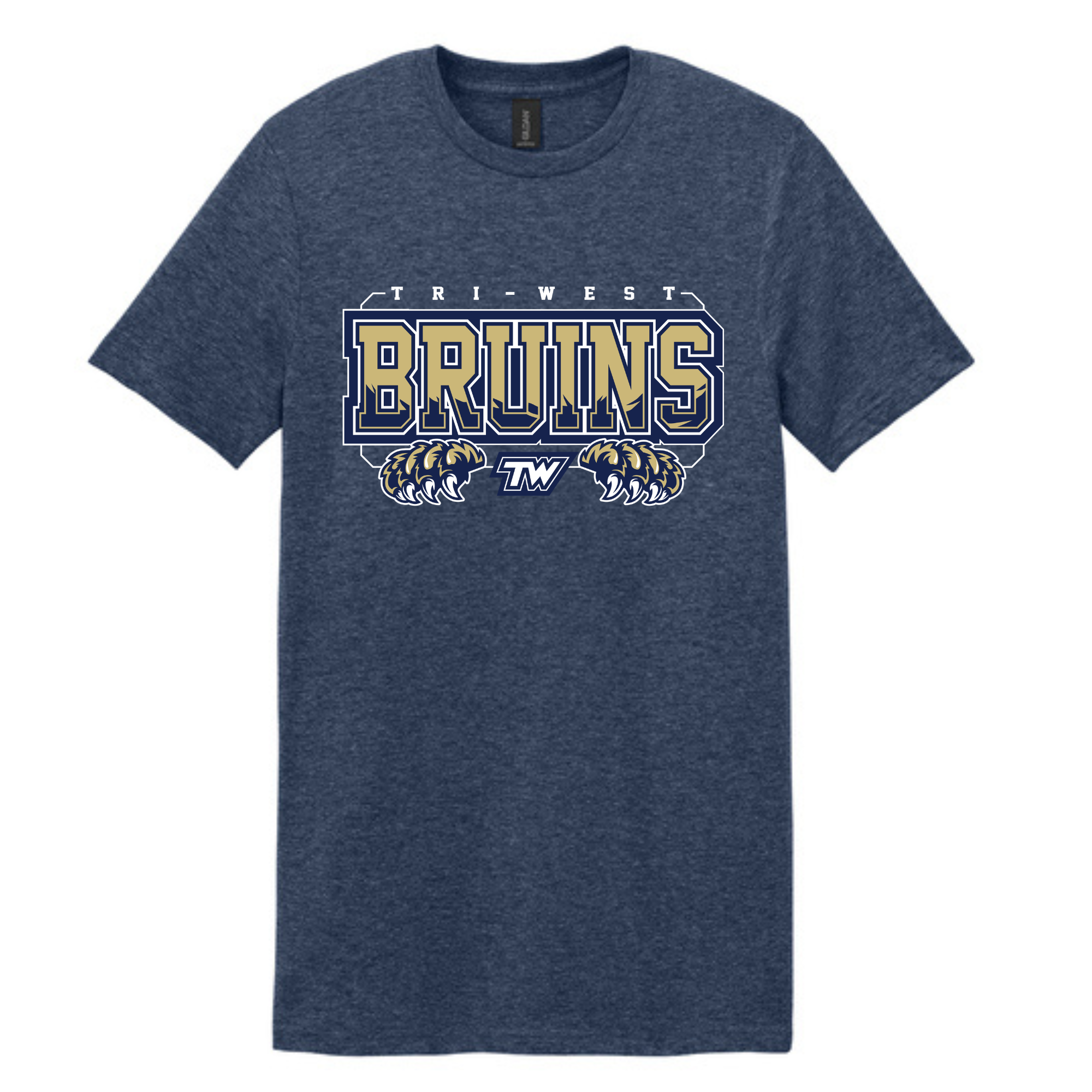 Heather Navy Bruins Claw Adult Tee