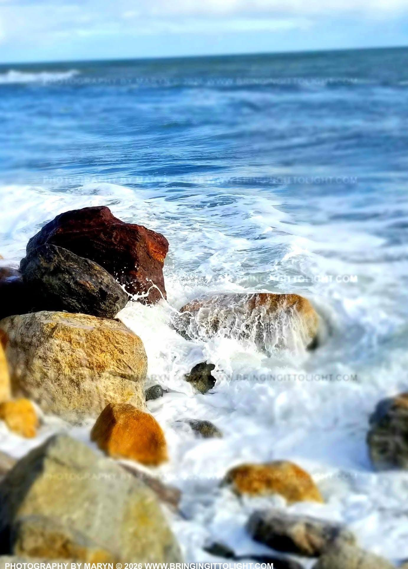 Ocean Tide On Rocks