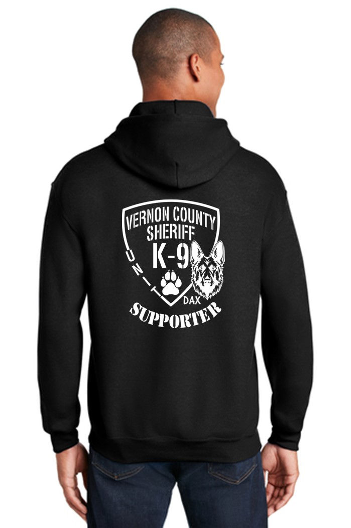 18500 Gildan® Heavy Blend™ Hooded Sweatshirt BLACK Embroidery and