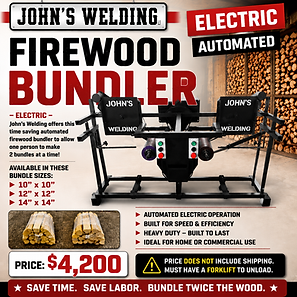 John's Welding custom electric double firewood bundler
