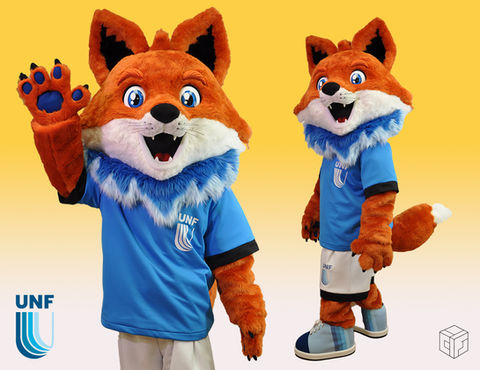 Fox mascot. Spark, UNF's official mascot