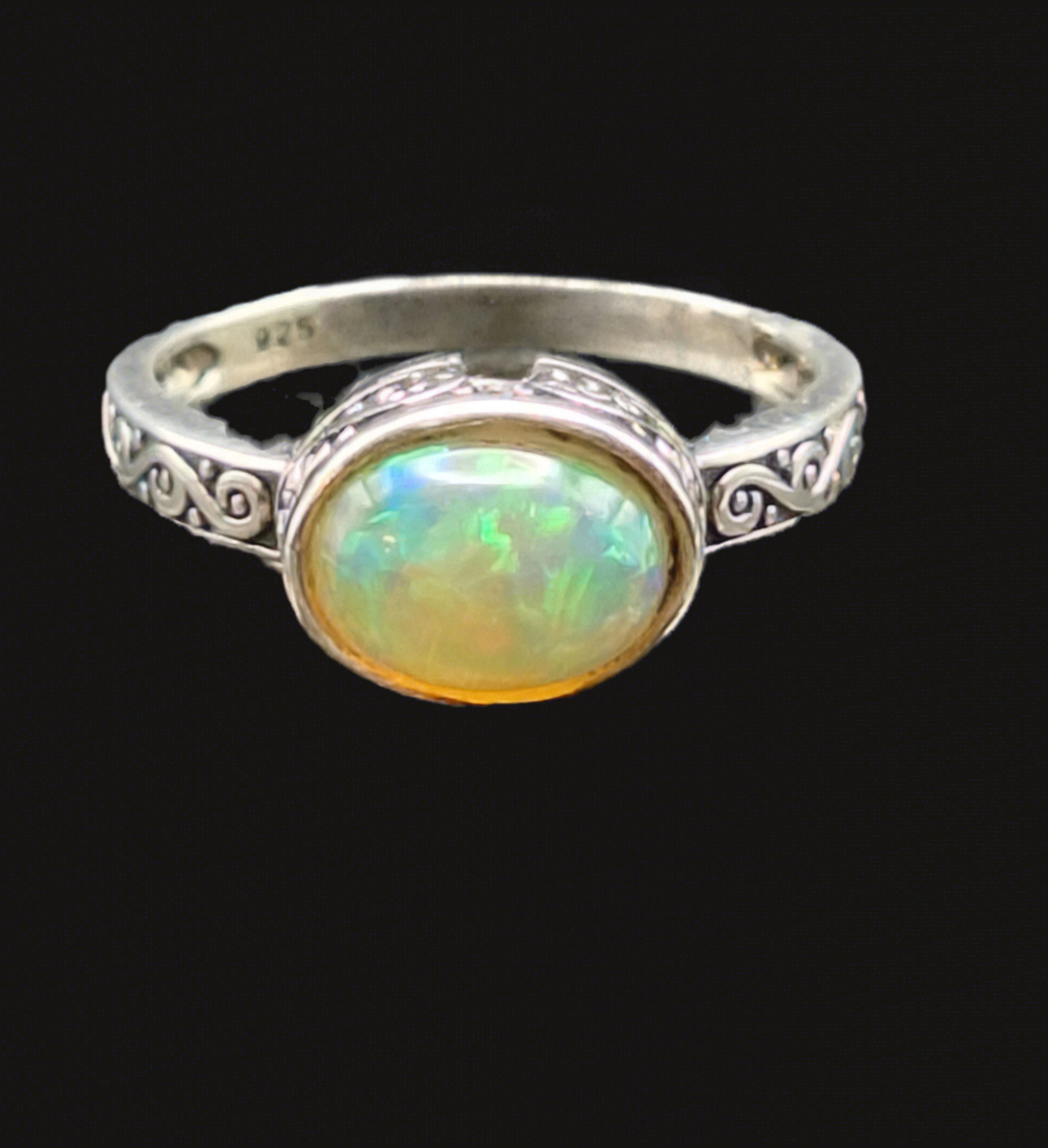Ethiopian Opal Sterling Silver Ring