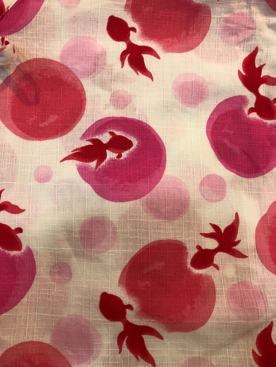 甚平　金魚　明るいピンク