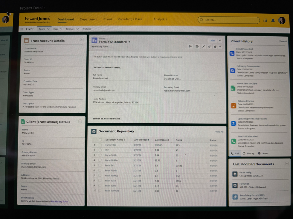 Edward Jones Portal Redesign with AI integration
