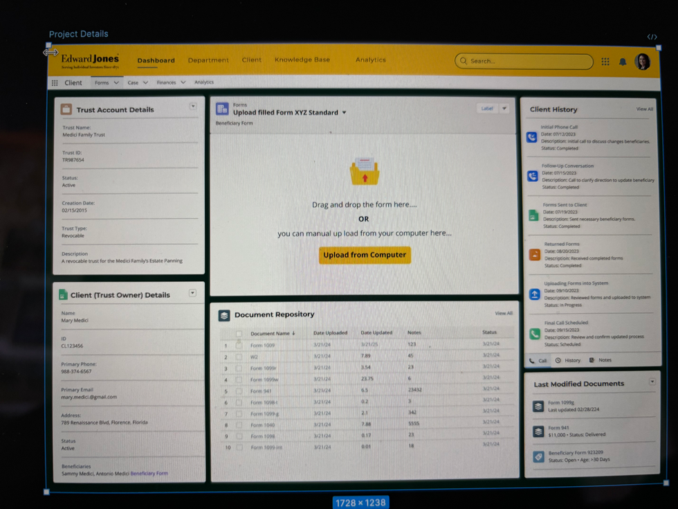 Edward Jones Portal Redesign with AI integration