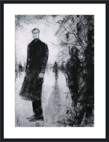 42 x 59,4 cm / Linoldruckfarbe, mit Druckwalzen auf Hartfaserplatte aufgebracht