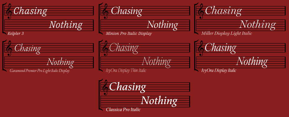 Chasing Nothing Font Spread
