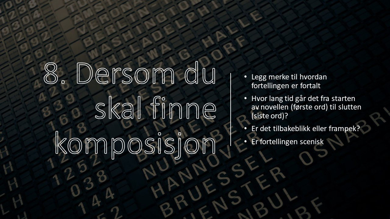 Å analysere en novelle