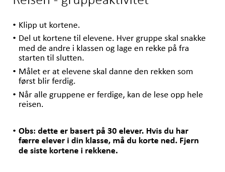 Gruppeaktivitet - reisen