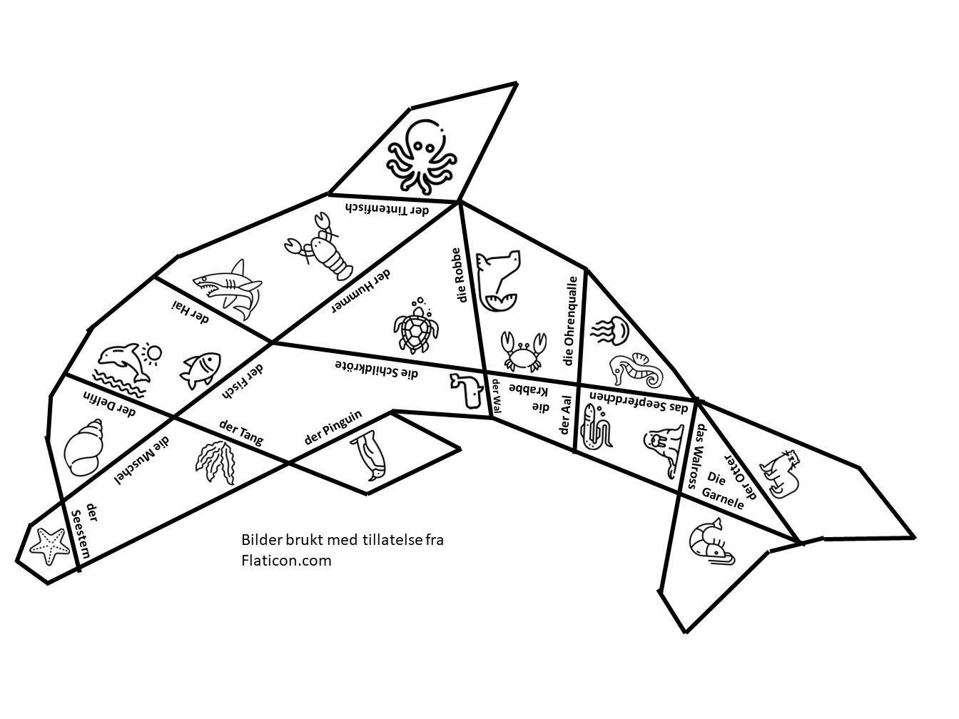 Puslespill - tysk - dyr i havet
