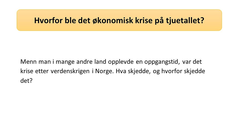 Thumbnail: Mellomkrigstiden - Norge - diskusjonsoppgaver