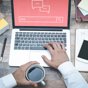 person at laptop searching SEO