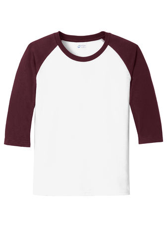 Thumbnail: Port & Company Core Blend 3/4 Sleeve Raglan Tees