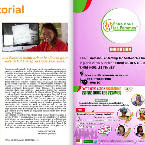 Africa Mondo Magazine, parution du mois d'octobre