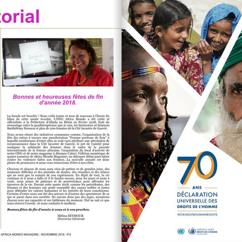 Africa Mondo Magazine, parution du mois de décembre