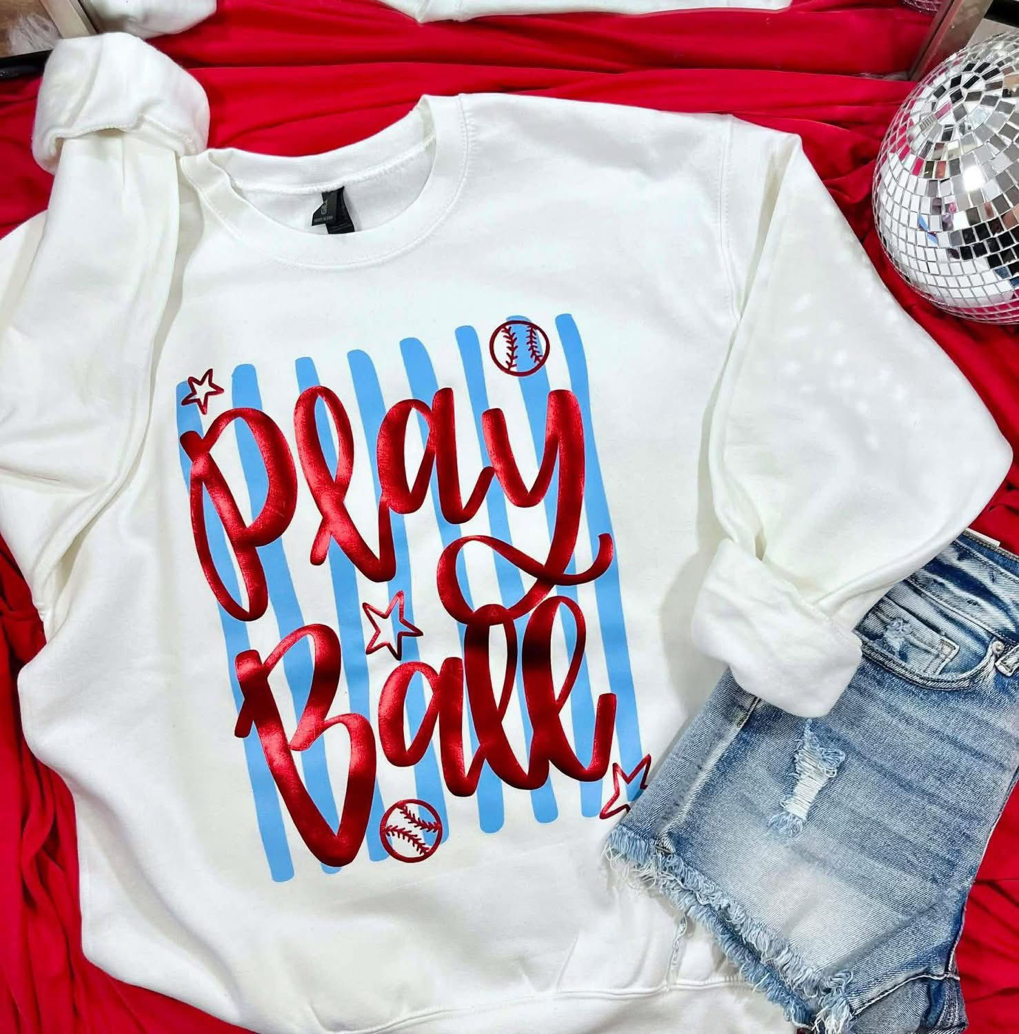 Play Ball Puff Crewneck 