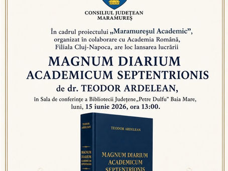 Baia Mare: Teodor Ardelean își lansează volumul „Magnum Diarium Academicum Septentrionis”