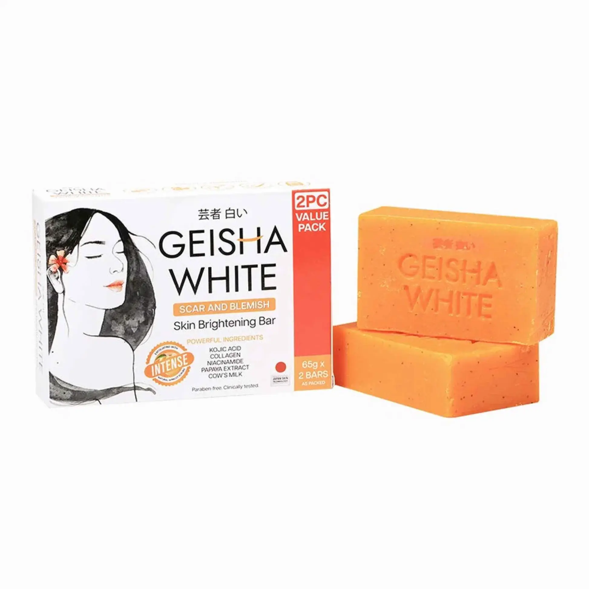 GEISHA WHITE SCAR AND BLEMISH SKIN BRIGHTENING BAR 65gX2