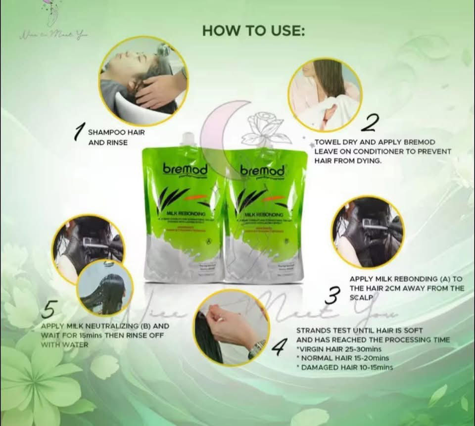 Thumbnail: Bremod Hair Milk Rebonding Set (A + B) Straightening & Neutralizing Long Lasting