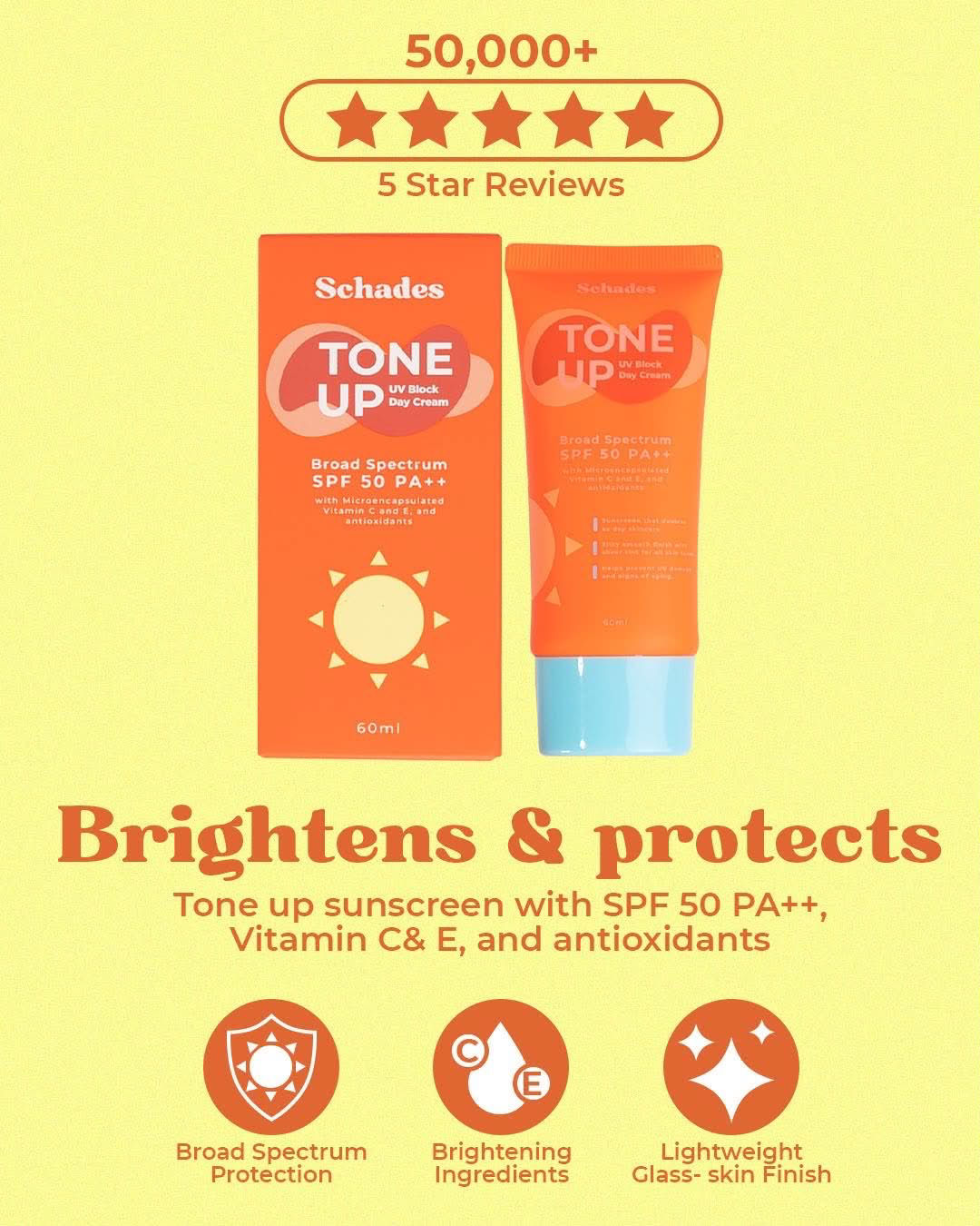 Schades Tone Up UV Block Day Cream SPF 50 PA++ (60ml)