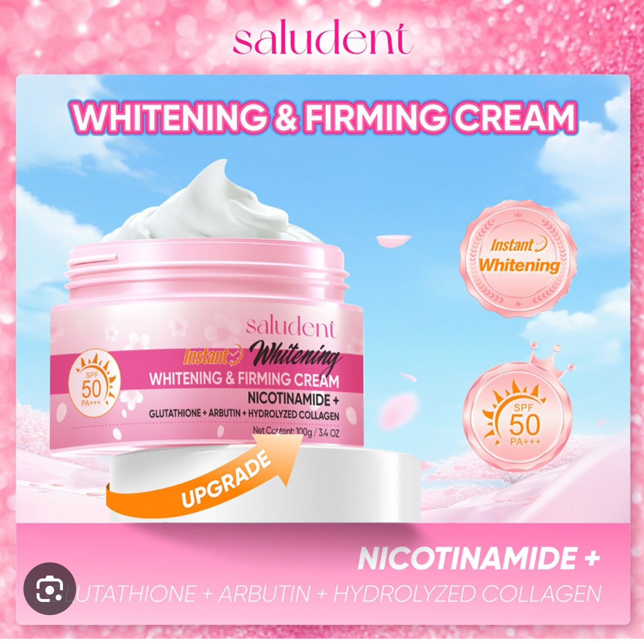 Saludent Whitening Sakura Whitening Glowing Cream with SPF 50