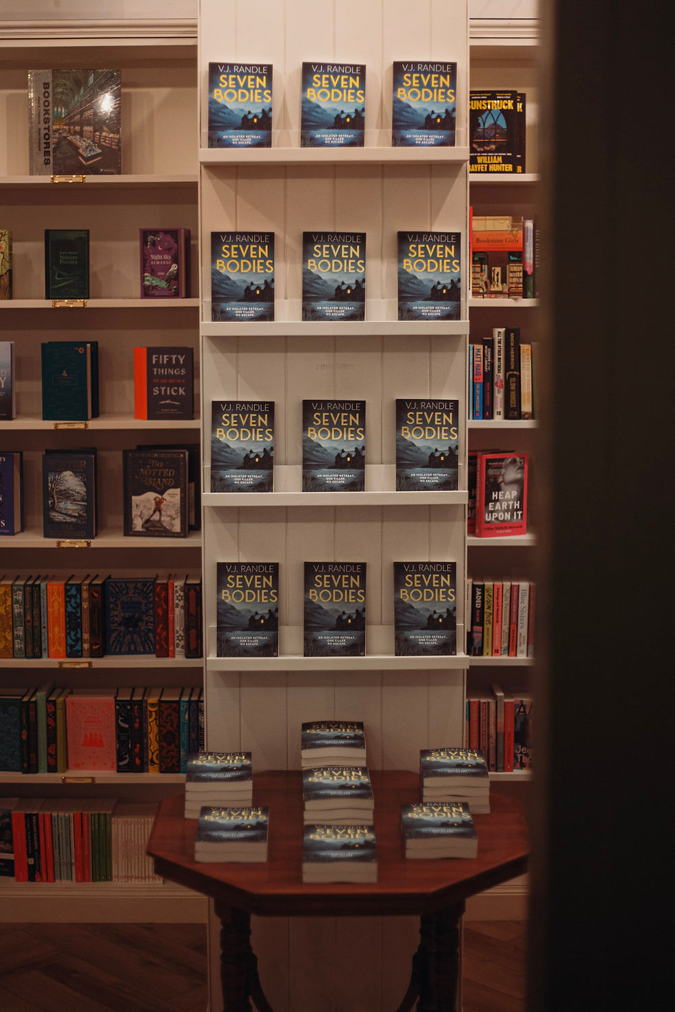 Seven Bodies, a locked-room mystery thriller at the idyllic and cosy Beinn Books, Cullen.