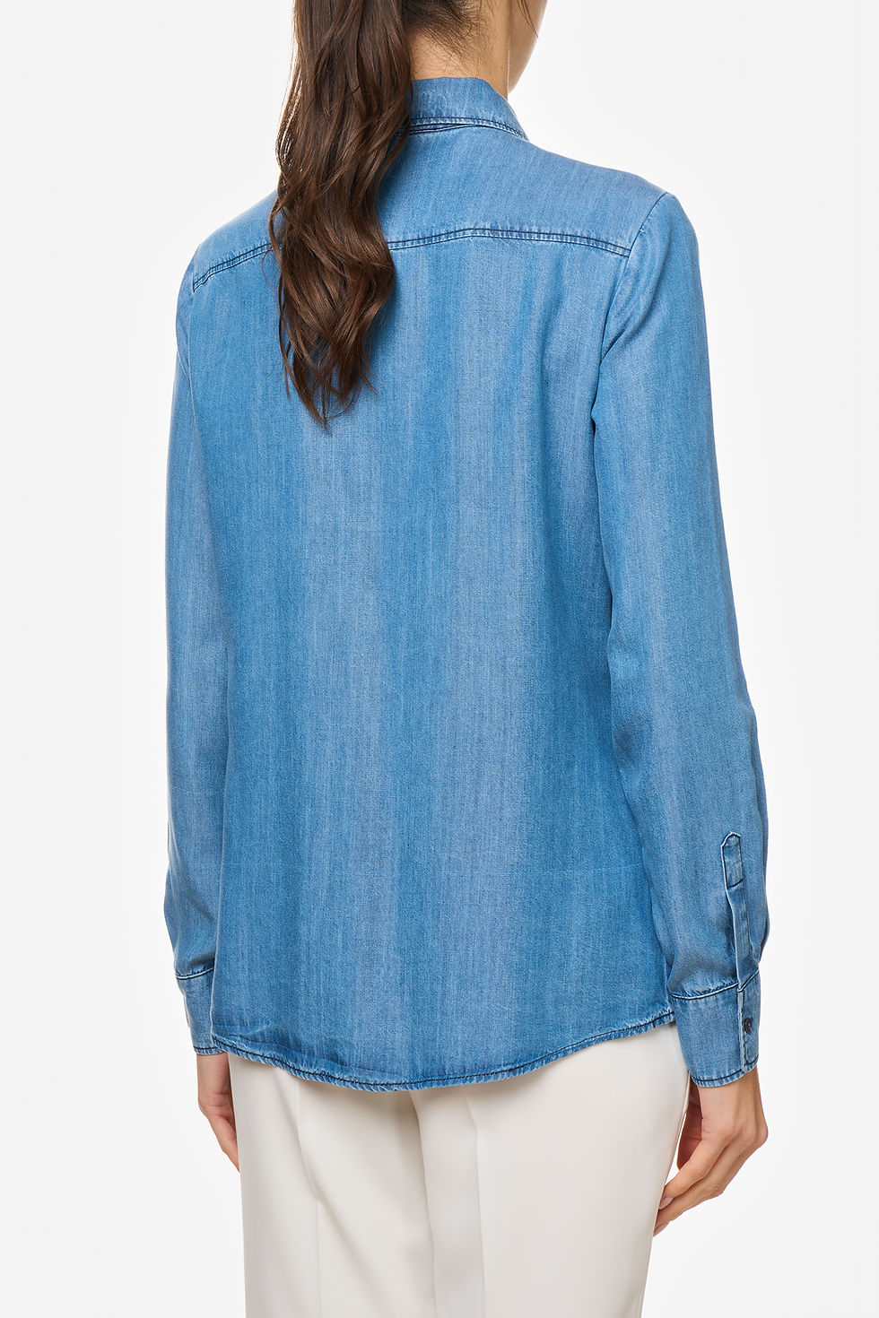 Miniatura: Camicia in chambray lavato in capo