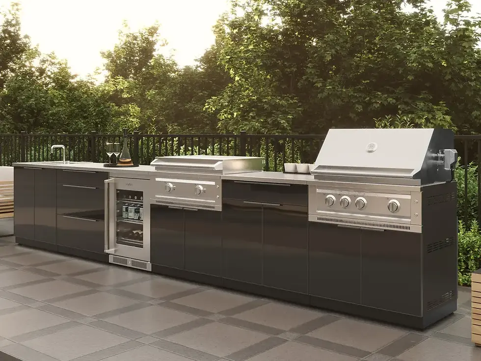 Thumbnail: Outdoor Kitchen AL 4PC Set Base 33 IGC 32in Top 33 LP Platinum Griddle