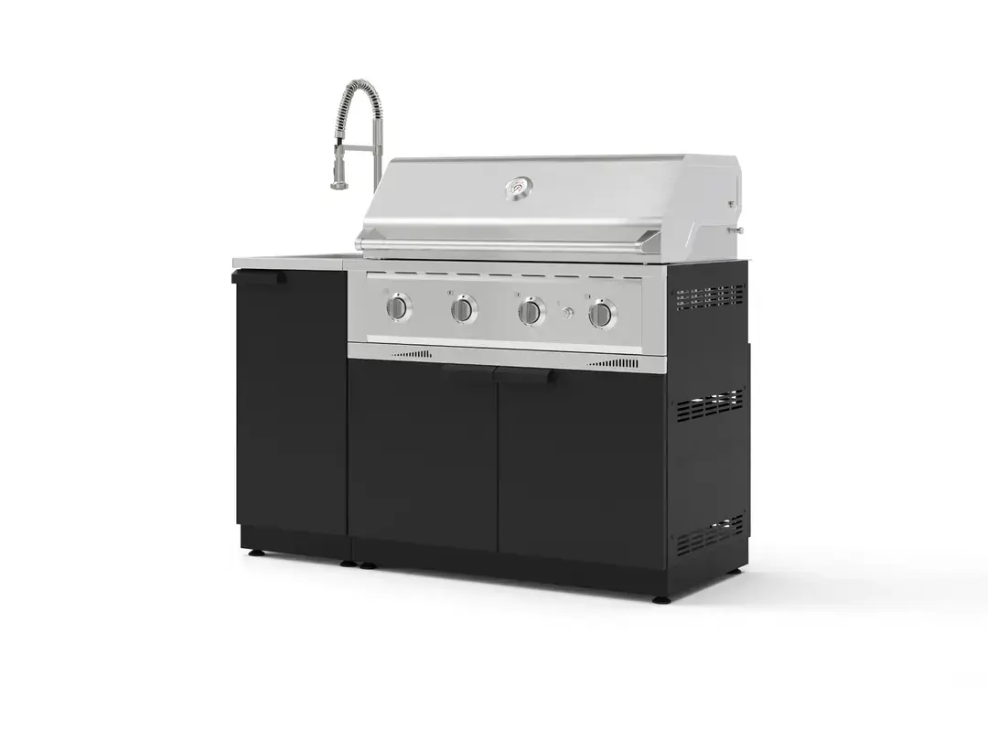 Newage OKC-16SS Matte Black 3PC Natural Gas Grill Sink Set 40 BN Faucet