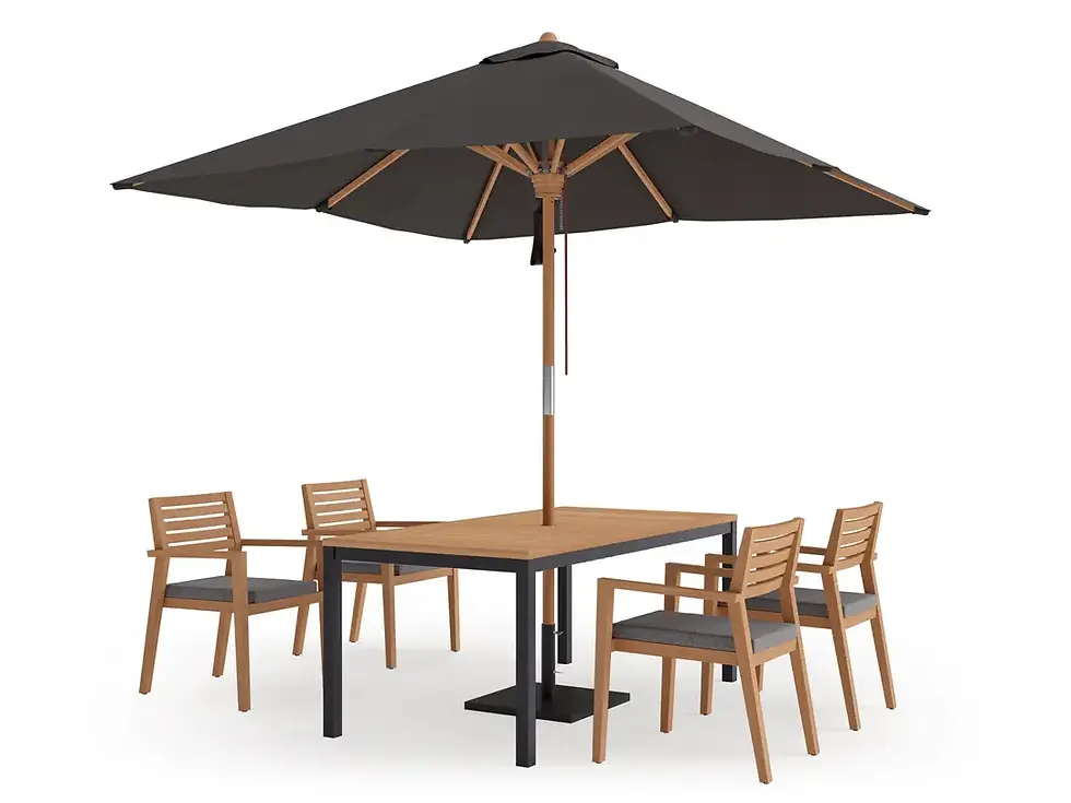 Thumbnail: Rhodes 4 Seater Dining Set with 72 in. Table and Umbrella