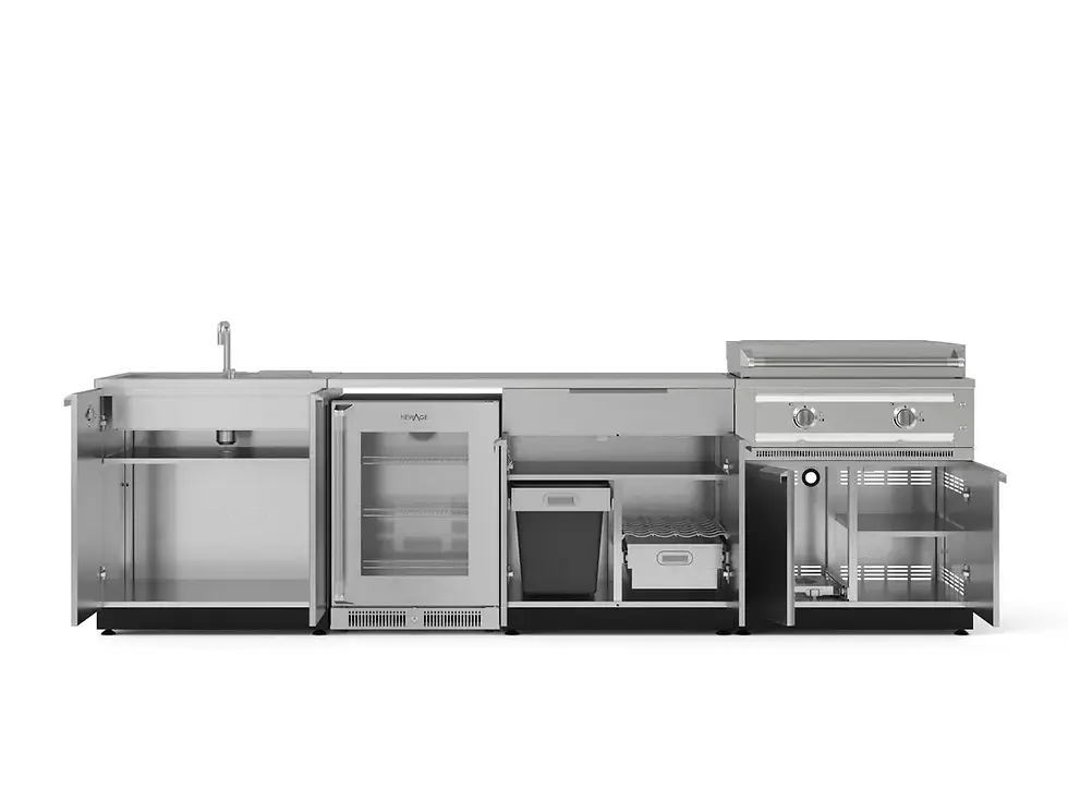 Thumbnail: Outdoor Kitchen SS 6pc Sink Bar 33 IGC 33 LP Platinum Griddle Fridge w