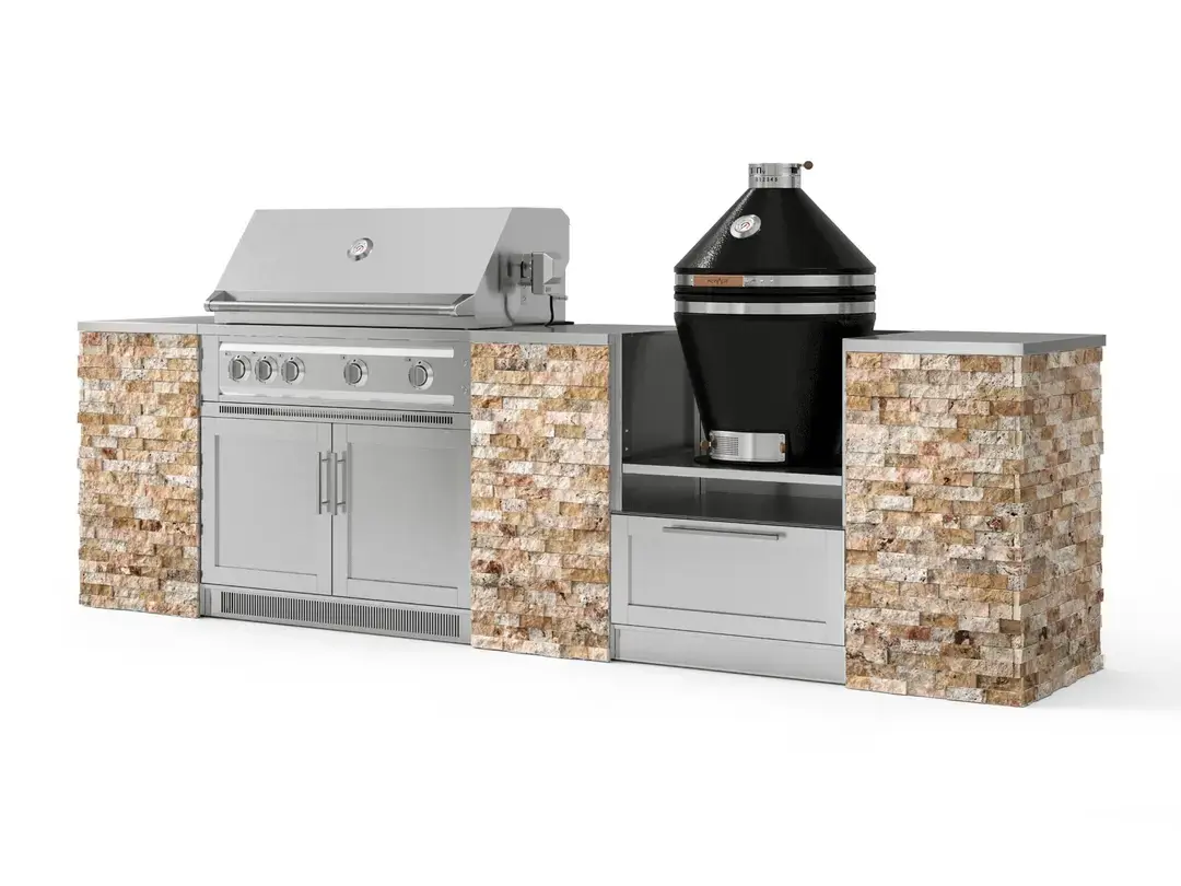 Newage OKC Mid 16 40" Natural Gas Grill Scabos Travertine